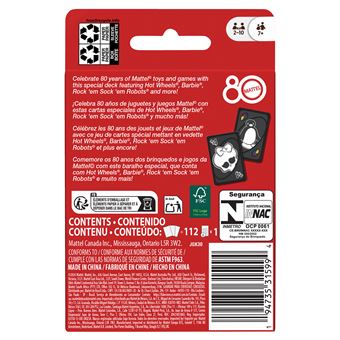 UNO MATTEL 80TH RUBY RED