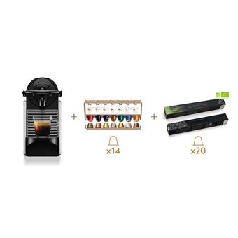 Cafetière à dosette Magimix 11725 Pixie 1260 W Noir et Argent avec 34 capsules Nespresso offertes