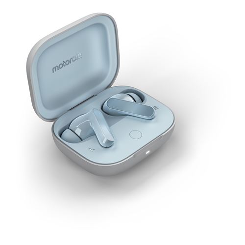 Écouteurs Sans Fil Bluetooth Motorola Moto Buds Avec Réduction De Bruit Active Bleu Ciel