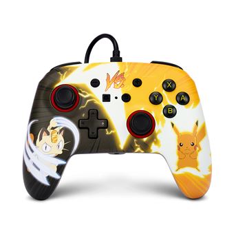 Manette filaire pour Nintendo Switch PowerA Pokémon Pikachu contre Meowth