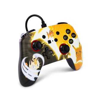 Manette filaire pour Nintendo Switch PowerA Pokémon Pikachu contre Meowth