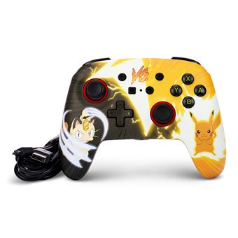 Manette filaire pour Nintendo Switch PowerA Pokémon Pikachu contre Meowth