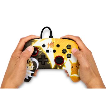 Manette filaire pour Nintendo Switch PowerA Pokémon Pikachu contre Meowth