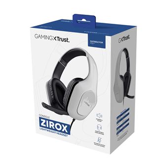 Casque gaming supra-auriculaire filaire Trust GXT 415PS Zirox pour PS5 et PS4 Blanc