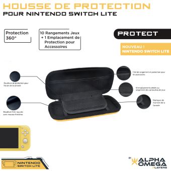 Housse de protection Alpha Omega Players Jaune pour Nintendo Switch Lite