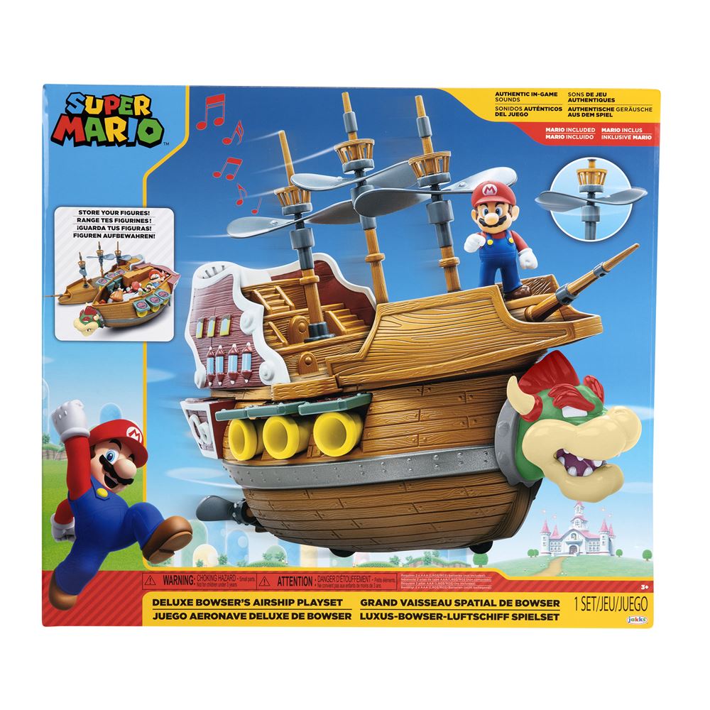 Playset Super Mario Jakks Pacific Bâteau de Bowser Figurine de