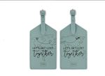Set de 2 Étiquettes de voyage Legami Let's get lost together S Turquoise