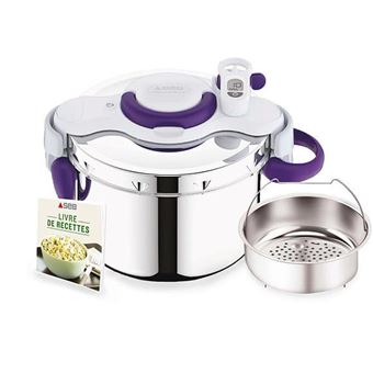 Autocuiseur Seb ClipsoMinut'® Perfect + P4900700 6L Argent et Violet - 1