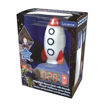Jeu d'éveil Lexibook Réveil digital veilleuse lumineuse Space Fusée 3D