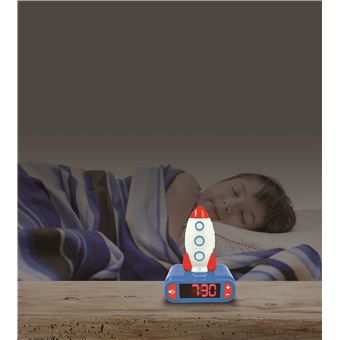 Jeu d'éveil Lexibook Réveil digital veilleuse lumineuse Space Fusée 3D