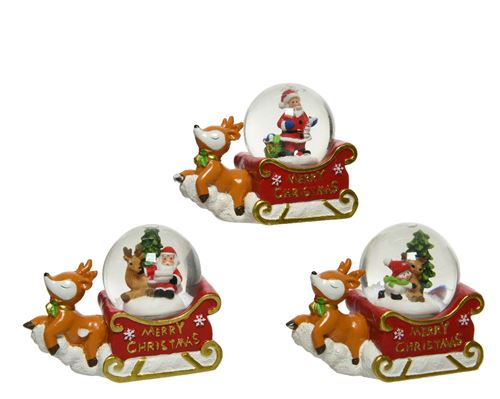 Pack 3 Boules à neige polyrésine Kaemingk Modèle aléatoire