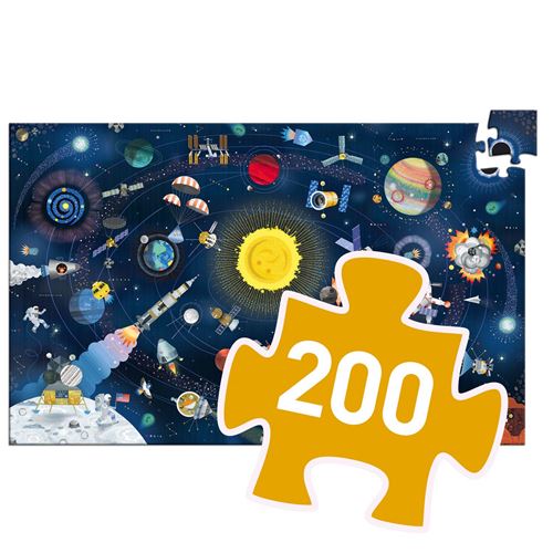 Puzzle enfant 200 pièces Djeco Observation Espace - Puzzle