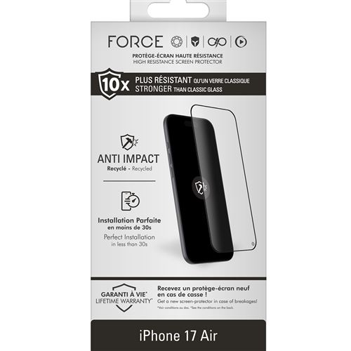 Protection d écran Forceglass 2,5D Anti-Impact Transparent pour iPhone Air