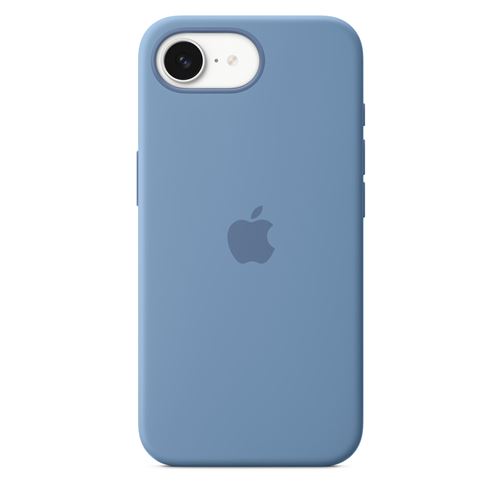 Coque en silicone Apple Bleu Hiver pour iPhone 16e et 17e