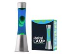 Lampe à poser Itotal Lave Base argentée Liquide Bleu Cire Verte 30 W 40 cm