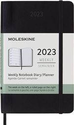 Agenda scolaire Moleskine 2022 2023 Semainier format de poche Souple Noir