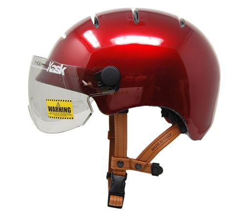 Kask – Urban Bike Helm mit Visier 4 Belüftungsöffnungen – Grösse M –  Bordeaux
