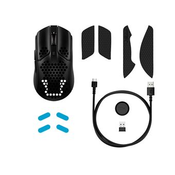 Souris Gaming sans fil HyperX Pulsefire Haste optique 6 boutons 2.4 GHz récepteur sans fil USB Noir