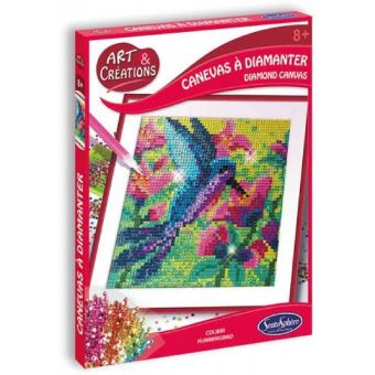 Kit créatif SentoSphère Art et créations Canevas à diamanter Colibri