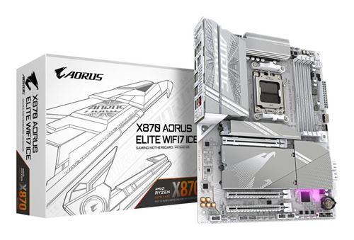 Carte mère Gigabyte X870 AORUS ELITE WIFI7 ICE ATX Socket AM5 Chipset AMD X870