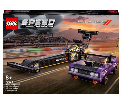 LEGO® Speed Champions 76904 Mopar Dodge//SRT Top Fuel Dragster et 1970 Dodge Challenger T/A