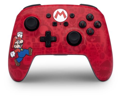 Manette sans fil améliorée pour Nintendo Switch PowerA Here we go Mario Rouge