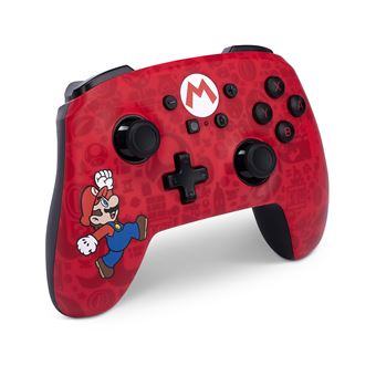 Manette Powera Manette sans fil améliorée pour Nintendo Switch Here we go  Mario Rouge