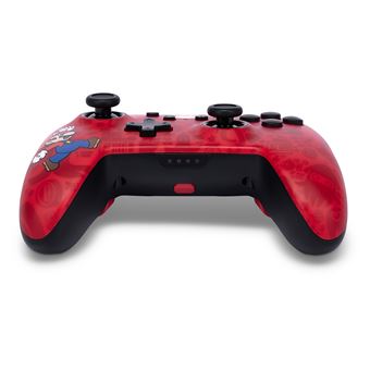 Manette sans fil améliorée pour Nintendo Switch PowerA Here we go Mario Rouge