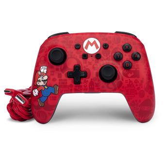 Manette sans fil améliorée pour Nintendo Switch PowerA Here we go Mario Rouge