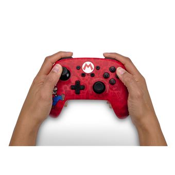 Manette sans fil améliorée pour Nintendo Switch PowerA Here we go Mario Rouge