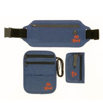 Pochette secrete ceinture bleue On The Road Pochette tour de cou Equipements sportifs fnac