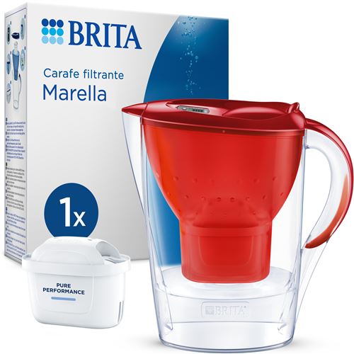 Carafe filtrante Brita Marella avec 1 cartouche Maxtra Pro 1051120 Rouge