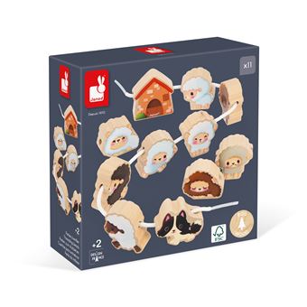 Jeu d'éveil Janod Perles à enfiler Moutons - 1