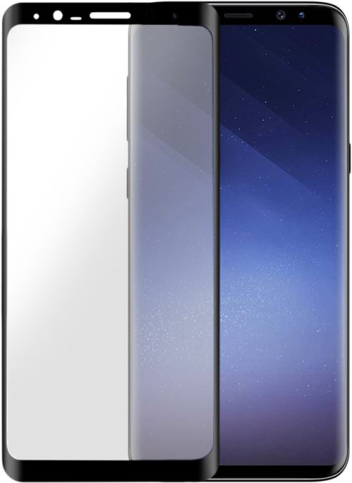 Protection d'écran en verre trempé BigBen Connected Transparent avec contour noir pour Samsung Galaxy S9