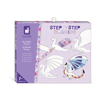 Janod - Step by Step Drawing - Apprendre à Dessiner - 20 Modèles + Feutres Pailletés - Jeu Apprentissage - Apprentissage Dessin et Concentration – Dès