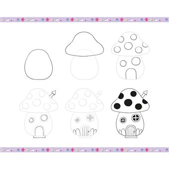 Janod Step by step drawing - 20 coloriages avec feutres pailletes pas cher