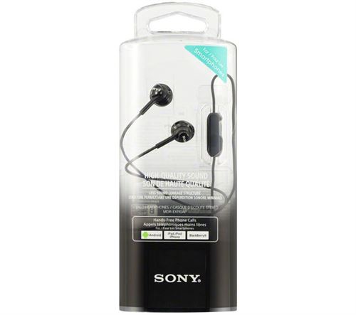 Écouteurs intra-auriculaires filaires - Sony MDREX15AP - Avec micro - Noir  - 06 mois