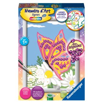 Jeu créatif Ravensburger Numéro d'Art Petit Papillon et sequins