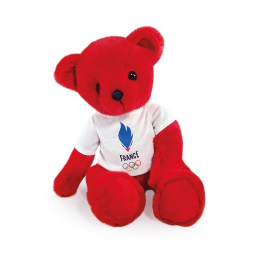 Peluche Doudou et Compagnie Ours équipe de France Rouge JO Paris 2024 État correct - Doudou et Compagnie reconditionné disponible sur Fnac