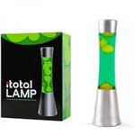 Lampe à poser Itotal Lave Base argentée Liquide Vert Cire Jaune 30 W 40 cm