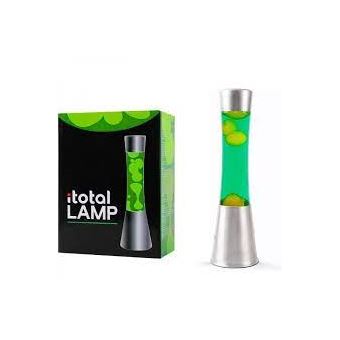 Lampe à poser Itotal Lave Base argentée Liquide Vert Cire Jaune 30 W 40 cm