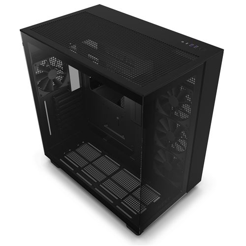 Boîtier PC NZXT H9 FLOW moyen tour noir avec panneau latéral et avant verre trempé