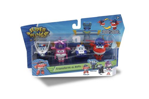 Super Wings-pakket van 4 Transform-a-Bots figuren 5 cm