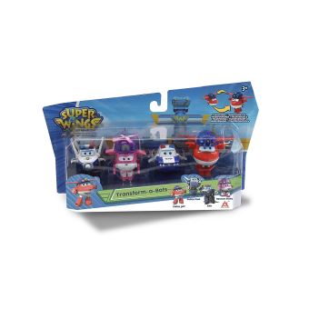 Pack Super Wings de 4 Figurines Transform-a-Bot 5 cm