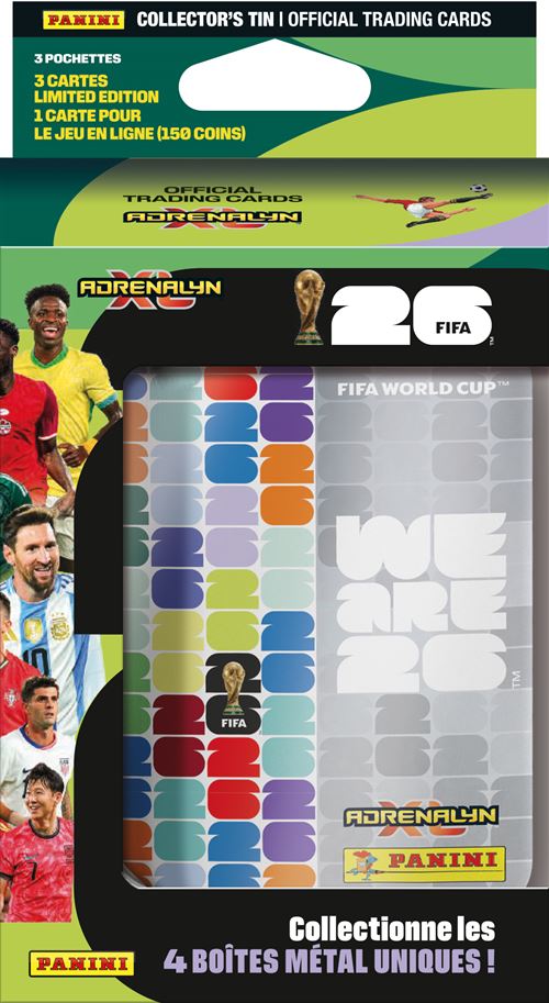 Carte à collectionner Panini World Cup 2026 Boîte en métal Pocket 3 pochettes + 3 cartes Edition Limitée - Panini
