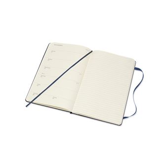 Agenda semainier Moleskine Grand format Couverture rigide 2022 Bleu saphir