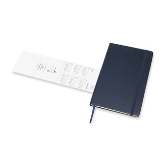 Agenda semainier Moleskine Grand format Couverture rigide 2022 Bleu saphir