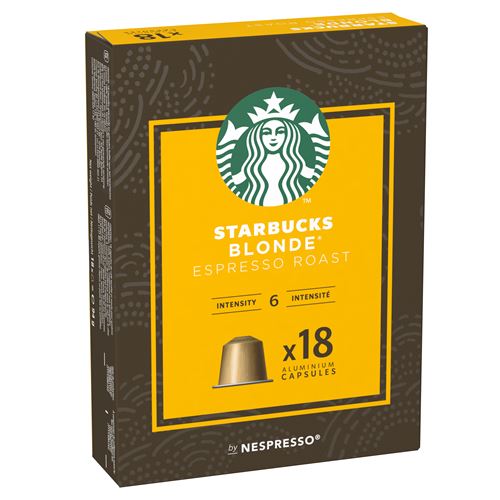 Capsules café Starbucks Nespresso Blonde Espresso Roast X18