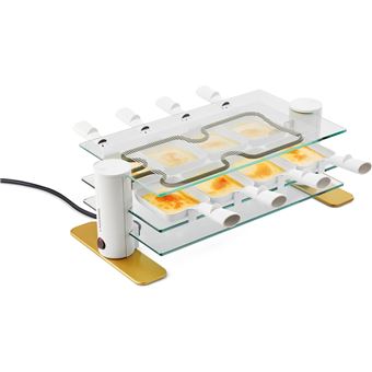 Raclette Lagrange 8 Transparence 009804 - 1000W Avec 8 Poêlons Et Plateaux En Verre Trempé