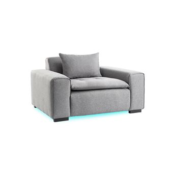 Fauteuil connecté Miliboo tissu gris clair